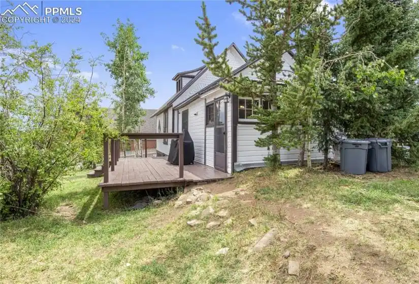 View of yard featuring a deck